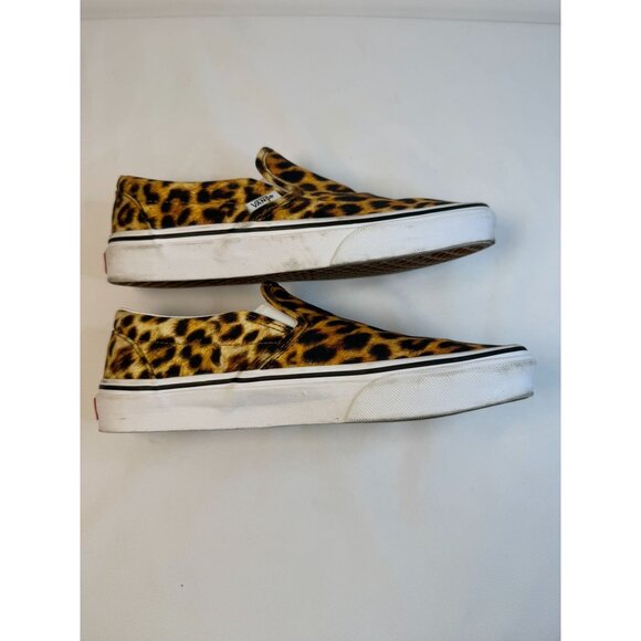Vans Classic Size W9 M6.5 Leopard Print Slip-On Sneaker Comfort Shoe - Picture 7 of 14